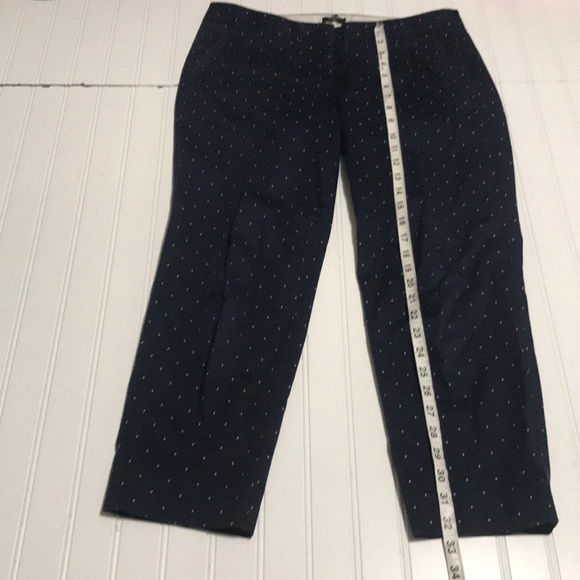 J. Crew city fit stretch polka dot pants blue white - Picture 6 of 8